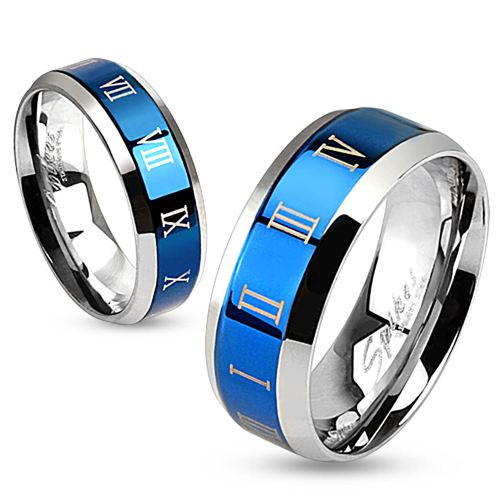 Spikes stainless steel sales ring blue