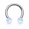 Synthetic Opal WildKlass Horseshoe 316L Surgical Steel-WildKlass Jewelry