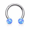 Synthetic Opal WildKlass Horseshoe 316L Surgical Steel-WildKlass Jewelry