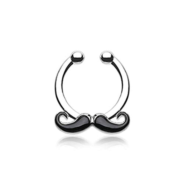 Classic Mustache WildKlass Fake Septum Clip-On Ring-WildKlass Jewelry