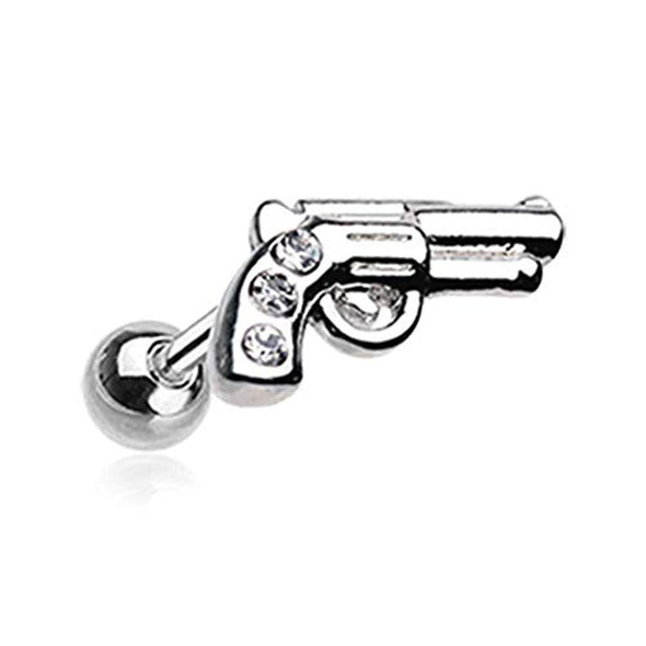 Sparkle Pistol WildKlass Cartilage Tragus Earring-WildKlass Jewelry