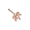 Spring Flower Sparkle Prong Set Nose Stud Ring 316L Surgical Steel-WildKlass Jewelry