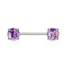 WildKlass Lava Glitter Prong Set 316L Surgical Steel Nipple Barbell Rings-WildKlass Jewelry