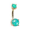 Golden Opal Sparkle Belly Button Ring-WildKlass Jewelry