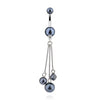 Pearl Coated WildKlass Balls & Dangles 316L Steel Belly WildKlass Ring (Sold by Piece)-WildKlass Jewelry