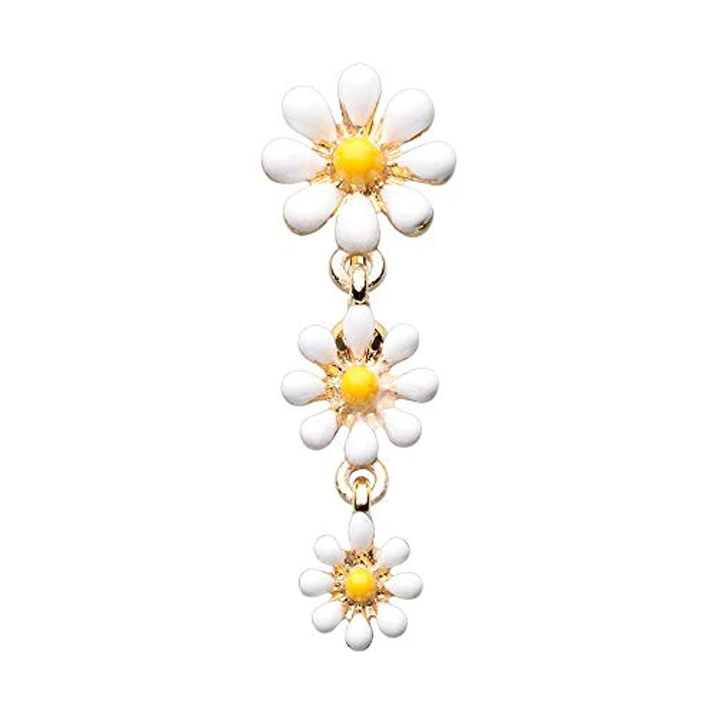 Golden Reversible One Daisy at a Time WildKlass Belly Button Ring -