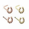 Rose Gold, Gold Good Luck Horseshoe L-Shape Nose Ring-WildKlass Jewelry