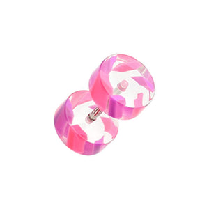 Two Tone Stripe UV Acrylic Fake WildKlass Plug-WildKlass Jewelry