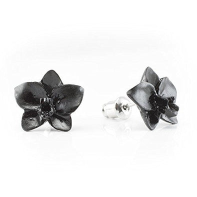 Black Orchid WildKlass Makerpin Earring Studs-WildKlass Jewelry