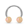 Matte Finish Pearlish Ball 316L Surgical Steel WildKlass Horseshoe/Circular-WildKlass Jewelry