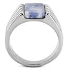 WildKlass Stainless Steel Ring High Polished (no Plating) Men Semi-Precious Capri Blue-WildKlass Jewelry