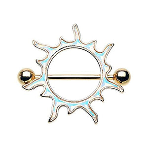 Gold Illuminating Sun WildKlass Nipple Shield Ring-WildKlass Jewelry