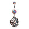 Vintage Sun & Moon Belly Button Ring 316L Surgical Steel-WildKlass Jewelry