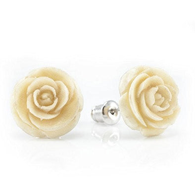 White Rose WildKlass Makerpin Earring Studs-WildKlass Jewelry