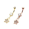 WildKlass Clear Gems Star Cluster Dangle Charm Belly Ring (14g 7/16")-WildKlass Jewelry