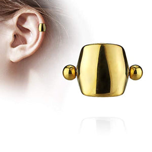 WildKlass Plain Shield Helix, Ear Cartilage Cuff Barbell 316L Surgical Steel-WildKlass Jewelry