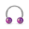 Matte Finish Pearlish Ball 316L Surgical Steel WildKlass Horseshoe/Circular-WildKlass Jewelry