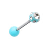 Aurora Gem Ball UV Acrylic WildKlass Barbell Tongue Ring-WildKlass Jewelry