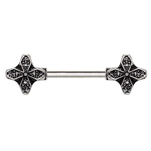 316L Stainless Steel Windmill Flower WildKlass Nipple Bar-WildKlass Jewelry