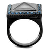 WildKlass Stainless Steel Ring IP Black Women Top Grade Crystal Montana-WildKlass Jewelry