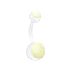 WildKlass Jewelry Glow in The Dark Bio Flexible Shaft Acrylic Ball Belly Button Ring-WildKlass Jewelry