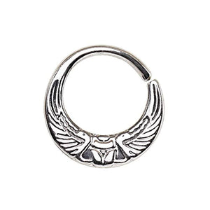 WildKlass 316L Stainless Steel Egyptian Winged Sun Seamless Rings/Cartilage Earrings-WildKlass Jewelry