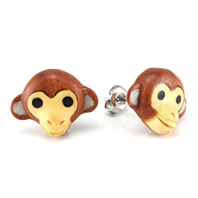 Monkey Moji WildKlass Makerpin Earring Studs-WildKlass Jewelry