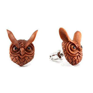 Great Horned Owl WildKlass Makerpin Earring Studs-WildKlass Jewelry