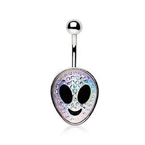 316L Stainless Steel Aurora Alien Head Navel Ring-WildKlass Jewelry