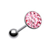 Multi-Sprinkle Dot Multi Gem WildKlass Barbell Tongue Ring-WildKlass Jewelry