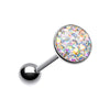 Multi-Sprinkle Dot Multi Gem WildKlass Barbell Tongue Ring-WildKlass Jewelry