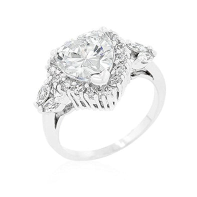 WildKlass Heart Halo Engagement Ring-WildKlass Jewelry