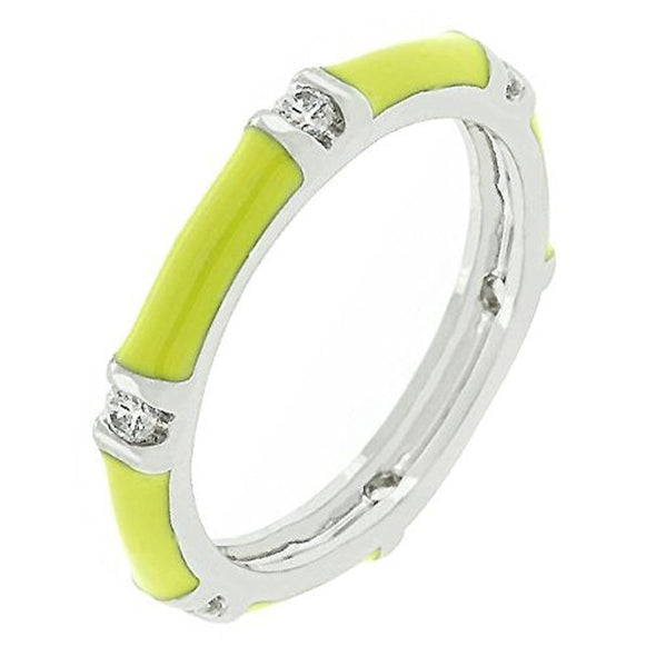 WildKlass Yellow Enamel Stacker Ring-WildKlass Jewelry