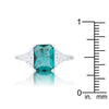 WildKlass Classic Aqua Rhodium Plated Engagement Ring-WildKlass Jewelry