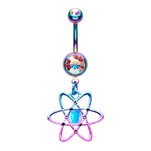 WILDKLASS Atomic Atom Dark Matter Symbol Gem Belly Button Ring-WildKlass Jewelry