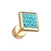 Golden Square Multi-Sprinkle Dot Multi Gem Steel Fake WildKlass Plug-WildKlass Jewelry