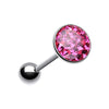 Multi-Sprinkle Dot Multi Gem WildKlass Barbell Tongue Ring-WildKlass Jewelry