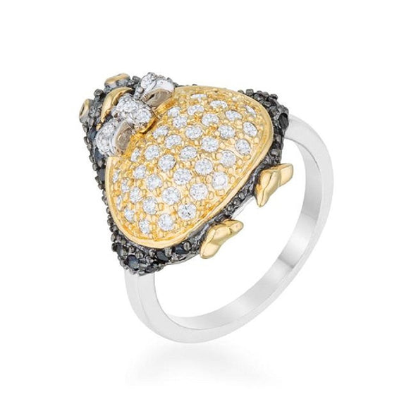 WildKlass Jet Black Cubic Zirconia Penguin Ring-WildKlass Jewelry