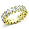 WildKlass Stainless Steel Eternity Ring IP Gold Women AAA Grade CZ Clear-WildKlass Jewelry