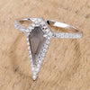 WildKlass 1.4Ct Rhodium Plated Trendy Prism Smokey Topaz CZ Ring-WildKlass Jewelry