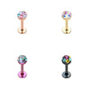 Color & Golden & Rose Gold Multi Color Sprinkle Dot Multi Gem Dome Steel Labret-WildKlass Jewelry