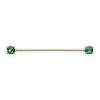 Golden Opal Sparkle Prong Industrial Barbell-WildKlass Jewelry