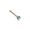 Rose Gold Opal Sparkle Nose Stud Ring 316L Surgical Steel-WildKlass Jewelry