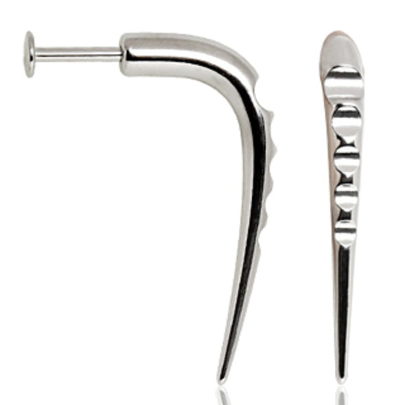 316L Surgical Steel Labret with Grooved Claw-WildKlass Jewelry