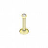 Gold Plated Gem Ball Internally Threaded Labret-WildKlass Jewelry