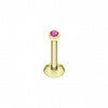 Gold Plated Gem Ball Internally Threaded Labret-WildKlass Jewelry