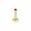 Gold Plated Gem Ball Internally Threaded Labret-WildKlass Jewelry