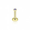 Gold Plated Gem Ball Internally Threaded Labret-WildKlass Jewelry