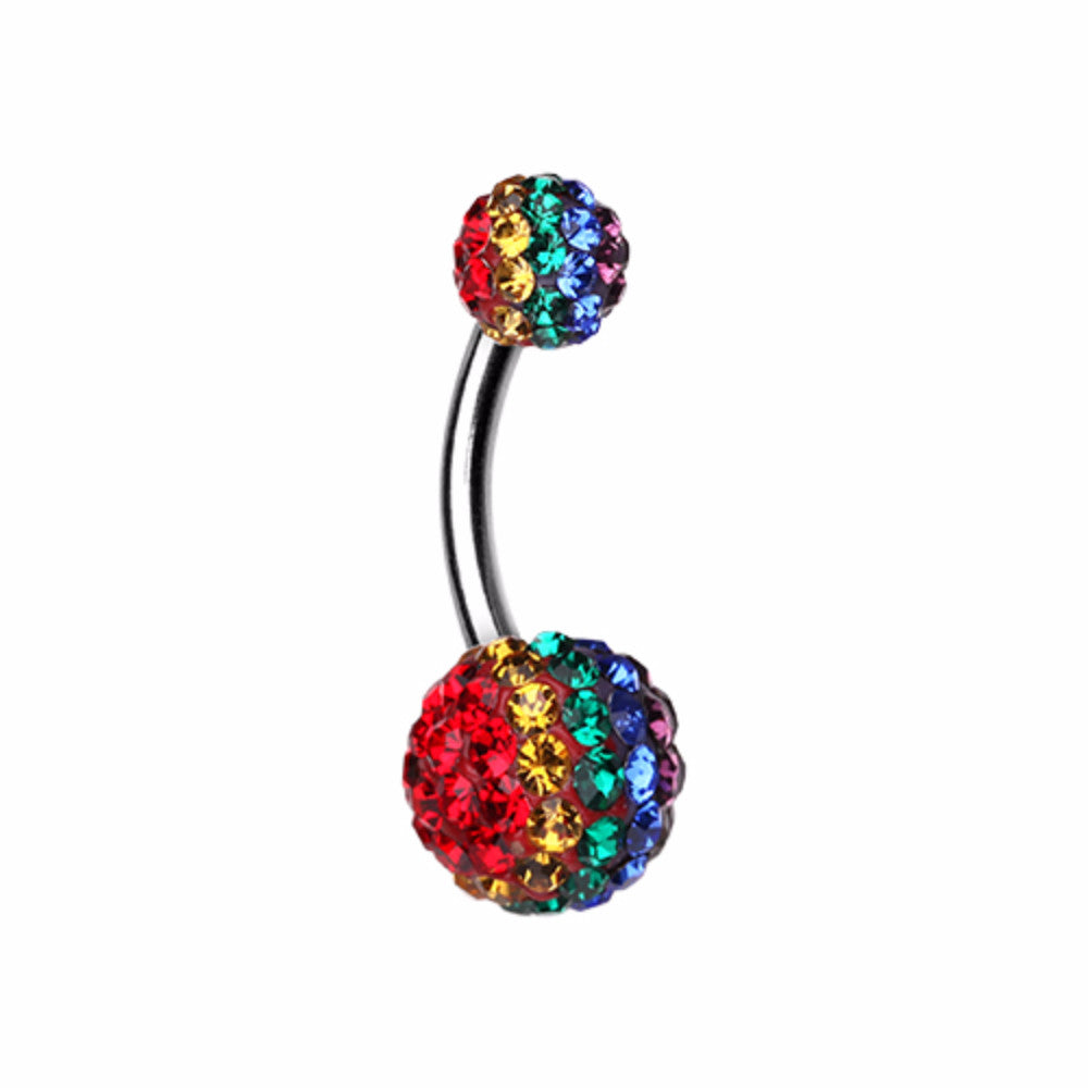 Brilliant Rainbow Multi-Sprinkle Dot Belly Button Ring – WildKlass Jewelry