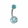 Dazzling Spiral Multi-Sprinkle Dot Belly Button Ring-WildKlass Jewelry